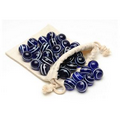 Dark Blue Stripe Marbles for Solitaire - Set of 33